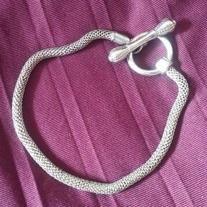 Silver Snake Chain Bracelet w/ Toggle Clasp